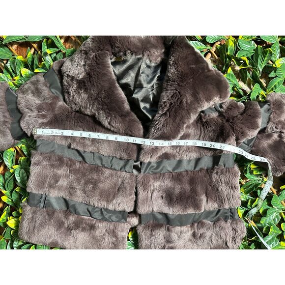 Diane Von Furstenberg Rex Rabbit Jacket Size S - Picture 10 of 11